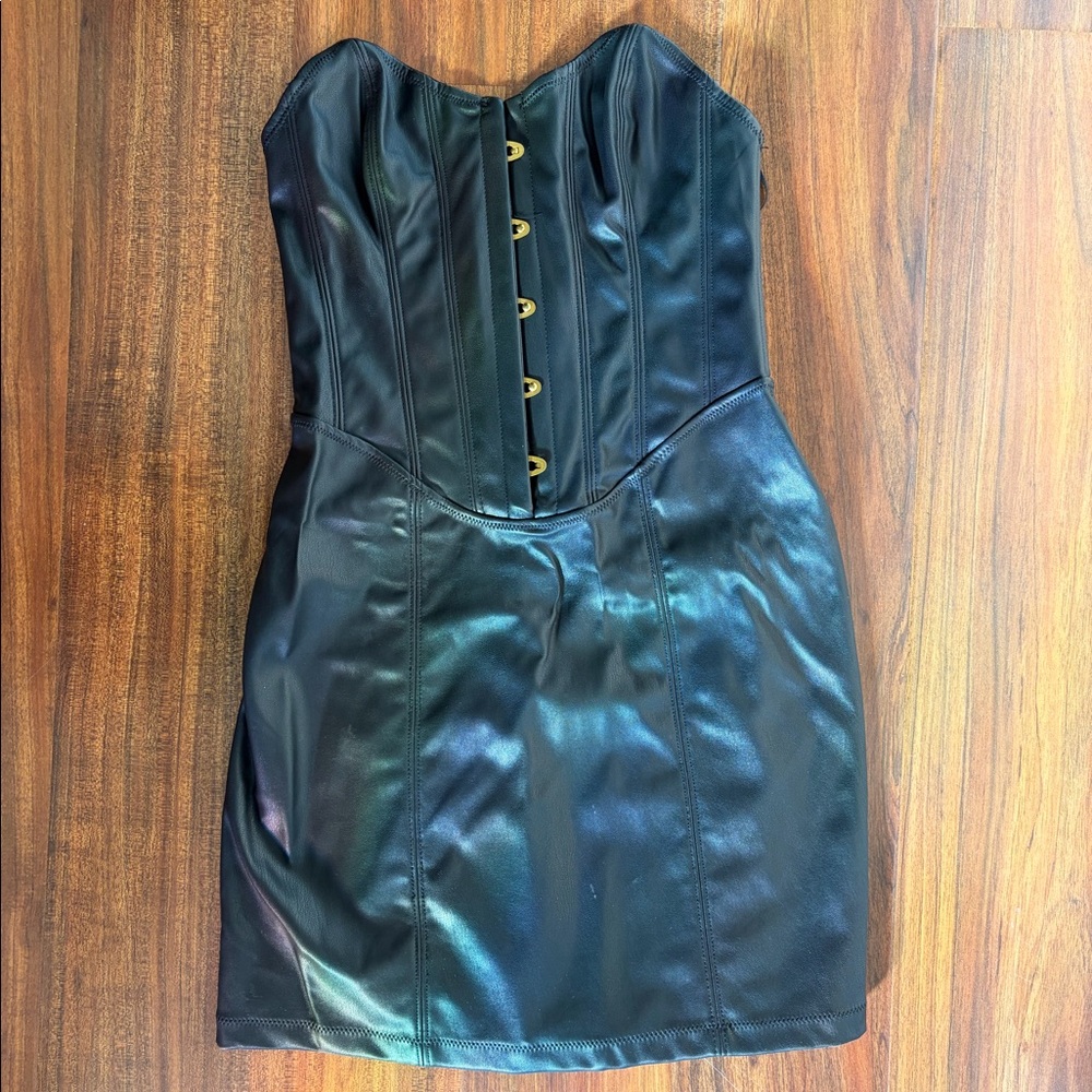Urban outfitters leather corset dress